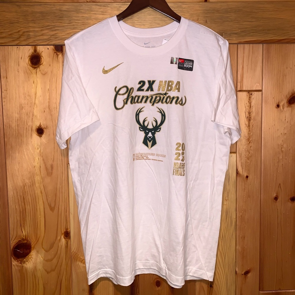 New Nike MILWAUKEE BUCKS NBA Champions Locker Room Shirt 4XL TALL 4XT 4XLT NWT